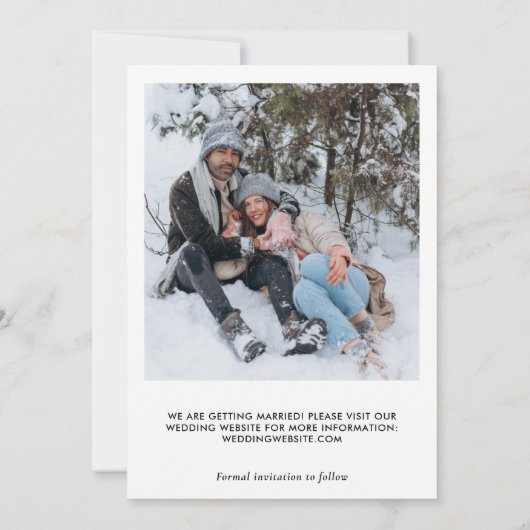 ロマンチックな写真ブラック書跡の日付を保存 セーブザデート (裏面)