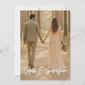 ロマンチックな写真モダン植物画結婚本 招待状 (裏面)