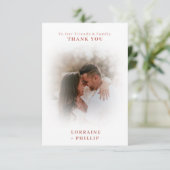 ロマンチックな写真微妙なグラデーショ結婚ン効果 サンキューカード (スタンド正面)