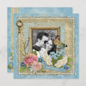 ロマンチックな写真日付の保存 セーブザデート (正面/裏面)