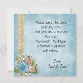 ロマンチックな写真日付の保存 セーブザデート (裏面)