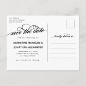 ロマンチックな写真結婚コラージュの黒文字 案内ポストカード (裏面)