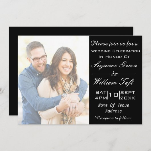 ロマンチックな写真結婚式招待状 招待状 (正面/裏面)