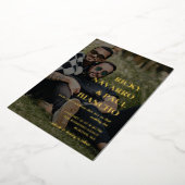 ロマンチックな写真&ゴールドフォイルフォント結婚ズ 箔招待状 (回転した状態)