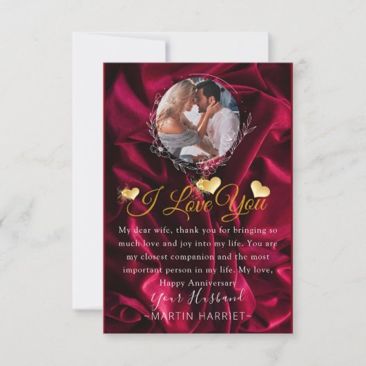 ロマンチックな写真 愛してる 結婚記念日カード サンキューカード (正面)
