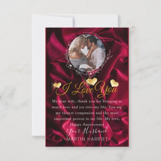 ロマンチックな写真 愛してる 結婚記念日 カード (正面)