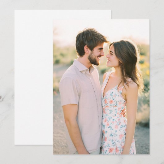 ロマンチックな写真 招待状 (正面/裏面)