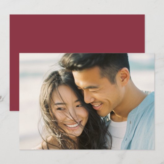 ロマンチックな写真 招待状 (正面/裏面)