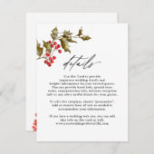 ロマンチックな冬のフローラとエバーグリーン詳細 エンクロージャーカード (正面/裏面)