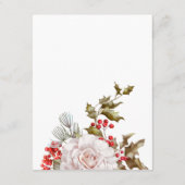 ロマンチックな冬のフローラとエバーグリーン詳細 エンクロージャーカード (裏面)