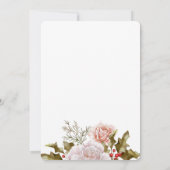 ロマンチックな冬のフローラとエバーグリー結婚ズ 招待状 (裏面)