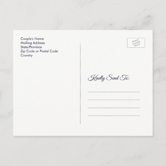 ロマンチックな冬のワンダーランドの日付を保存 案内ポストカード (裏面)