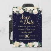 ロマンチックな冬の写真でお知らせ セーブザデート (正面/裏面)