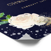 ロマンチックな冬の結婚式のウェルカムサイン ポスター (角)