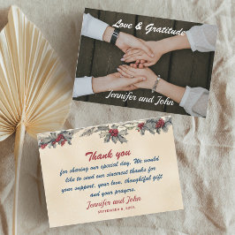 ロマンチックな冬の結婚式 サンキューカード