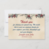 ロマンチックな冬の結婚式 サンキューカード (裏面)