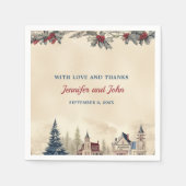 ロマンチックな冬の結婚式 スタンダードカクテルナプキン (正面)