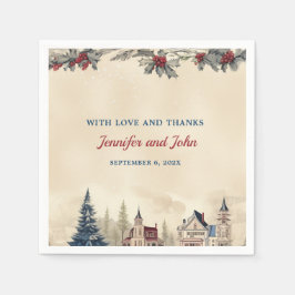 ロマンチックな冬の結婚式 スタンダードカクテルナプキン