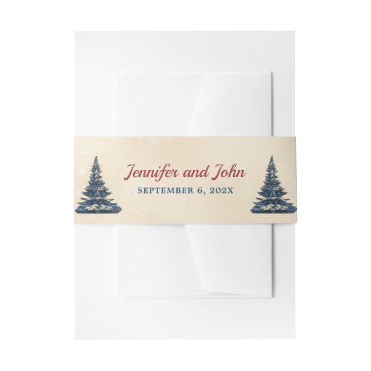 ロマンチックな冬の結婚式 招待状ベリーバンド (正面例)