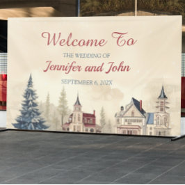 ロマンチックな冬の結婚式 横断幕