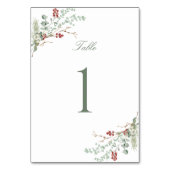 ロマンチックな冬の結婚緑 テーブルナンバー (正面)