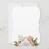 ロマンチックな冬の花と常緑樹のウェディング 招待状 (裏面)