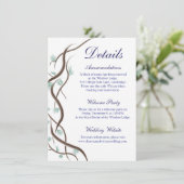 ロマンチックな冬の雪の木の枝の詳細カード エンクロージャーカード (スタンド正面)