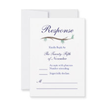 ロマンチックな冬の雪の木の枝RSVPカード