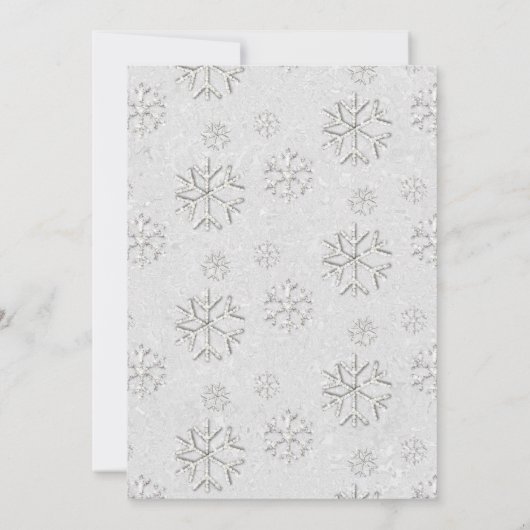 ロマンチックな冬ワンダーランドスノーフレーク結婚クレスト 招待状 (裏面)