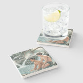 ロマンチックな冬温泉 ストーンコースター (横)