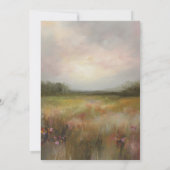 ロマンチックな印象派の風景結婚抽象芸術 招待状 (裏面)