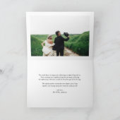 ロマンチックな原稿の結婚式の写真のサンキューカード サンキューカード (内部)