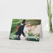 ロマンチックな原稿の結婚式の写真のサンキューカード サンキューカード (正面)