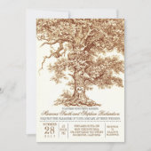 ロマンチックな古いオークの木の素朴な結婚式招待状 招待状 (正面)