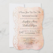 ロマンチックな古い紙とバラとレース結婚ズ 招待状 (正面)