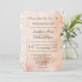 ロマンチックな古い紙とバラとレース結婚ズ 招待状 (スタンド正面)