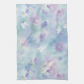 ロマンチックな可愛いラベンダー白い花 キッチンタオル (縦)