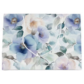 ロマンチックな可愛いラベンダー色の花の結婚前お披露目パーティー ラージペーパーバッグ (正面)