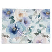 ロマンチックな可愛いラベンダー色の花の結婚前お披露目パーティー ラージペーパーバッグ (裏面)