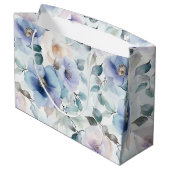 ロマンチックな可愛いラベンダー色の花の結婚前お披露目パーティー ラージペーパーバッグ (裏面アングル)