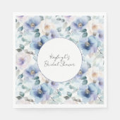ロマンチックな可愛いラベンダー色の花 ブライダルシャワー スタンダードランチョンナプキン (正面)