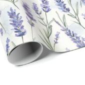 ロマンチックな可愛いラベンダー色の花 ブライダルシャワー ラッピングペーパー (ロールコーナー)