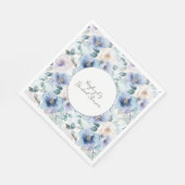 ロマンチックな可愛いラベンダー花のブライダルシャワー スタンダードランチョンナプキン (角)