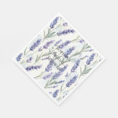 ロマンチックな可愛いラベンダー フラワーズ ブライダル シャワー スタンダードランチョンナプキン (角)