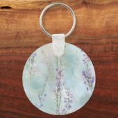 ロマンチックな可愛いラベンダー フラワー ブライダル シャワー キーホルダー (裏面)