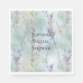 ロマンチックな可愛い紫の花のブライダルシャワー スタンダードランチョンナプキン (正面)