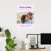 ロマンチックな可愛い結婚写真の歓迎サイン ポスター (ホームオフィス)