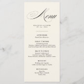 ロマンチックな台本の書道詳細結婚メニュー メニュー (正面)