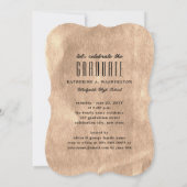 ロマンチックな台本ブロンズ箔写真卒業パーティー 招待状 (裏面)