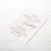 ロマンチックな台本書道モノグラム結婚金ゴールド 箔招待状 (回転した状態)